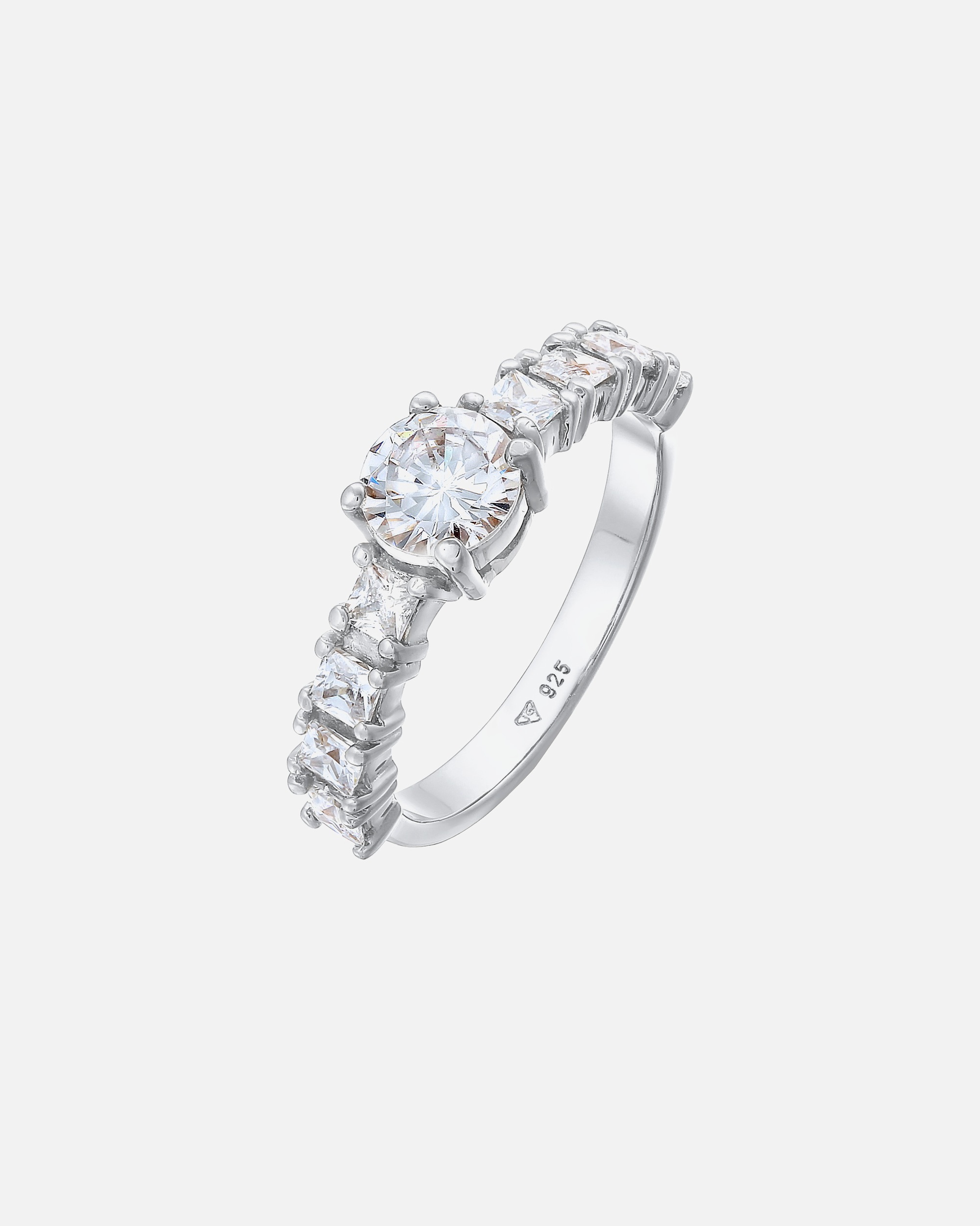 Elli Femmes Bague de fiançailles élégante avec Cristal de Zirconium en Argent Sterling 925