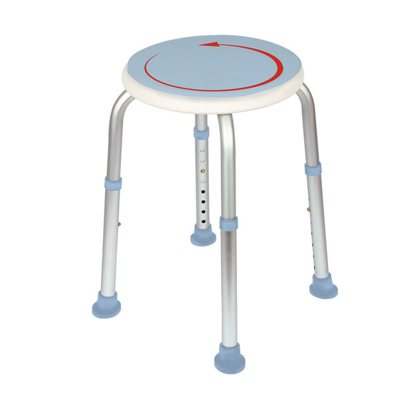 Shower stool, height-adjustable and rotatable