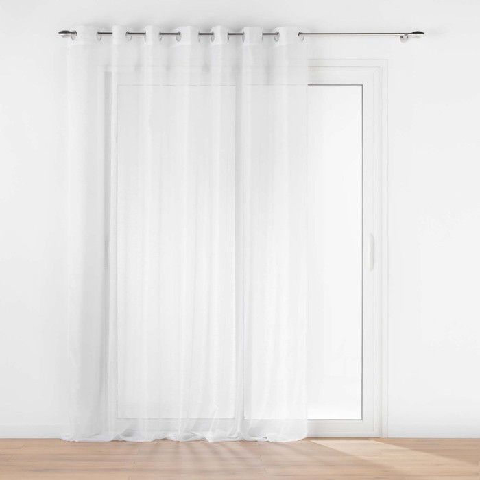 Voilage grande fenêtre 240 x 240 cm – Voile sablé Lissea Blanc