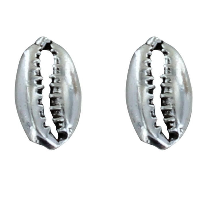 Boucles d'oreilles - Les Poulettes Bijoux - Argent - Coquillage Cauri - Taille unique - 925/1000