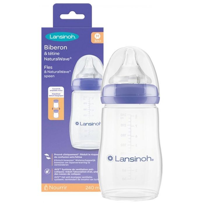 Lansinoh Natural Wave M Baby Bottle 240 ml