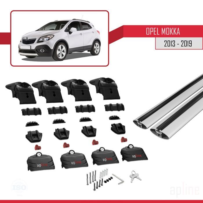 Barres de toit - ACE-2 - Opel Mokka 2013-2019 - Aluminium - Gris - Charge utile < 300 kg