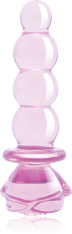 Plugue anal com contas em formato de botão de rosa de vidro esmaltado Dream Toys 5.5