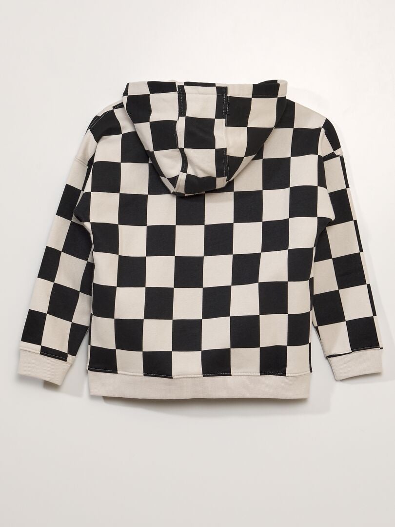 Hoodie met losse pasvorm en kangoeroezak - ZWART