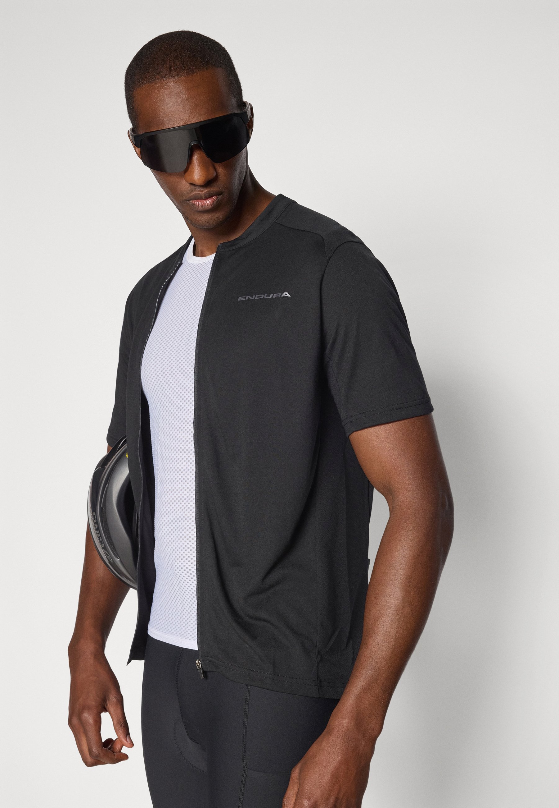 Maillot de cyclisme Endura LOOP S/S ZIPPED - noir