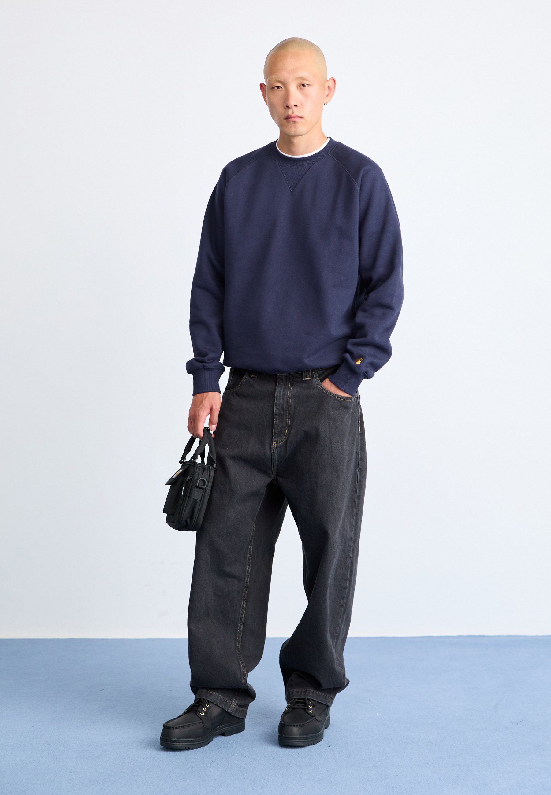 Carhartt WIP BRANDON PANT SMITH - Jeans larghi - lavaggio stone wash nero