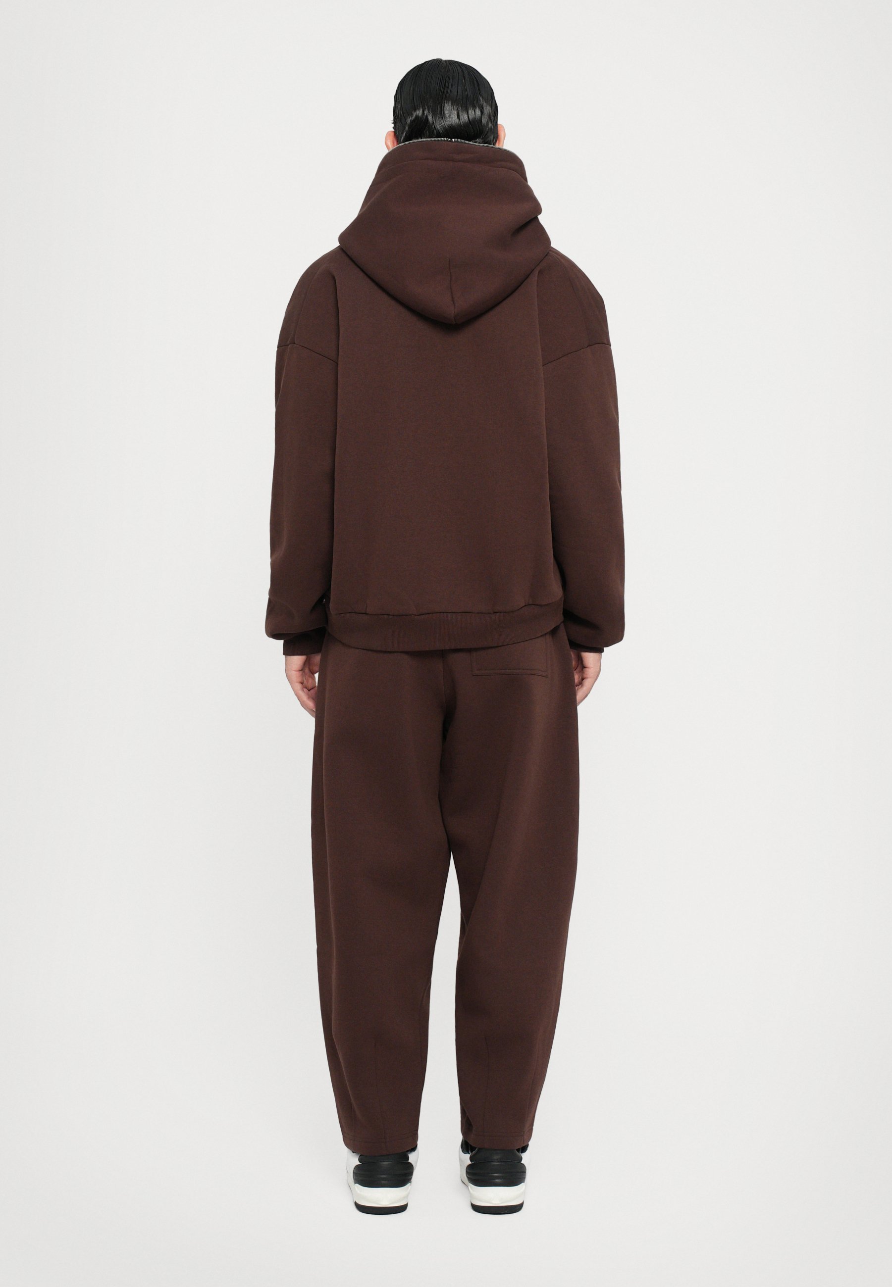 Dhruv Kapoor GEBORSTELDE HOODIE - Sweatshirt met rits - bruin