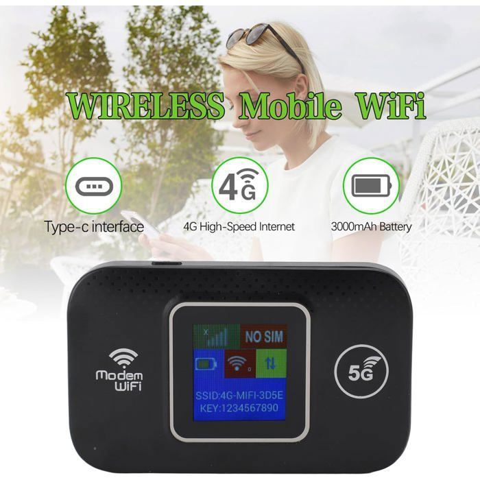 Hotspot WiFi Mobile 4G LTE,Modem Routeur WiFi Portable 300 Mbps avec Emplacement pour Carte SIM,Point D'accès de Voyage en Europe