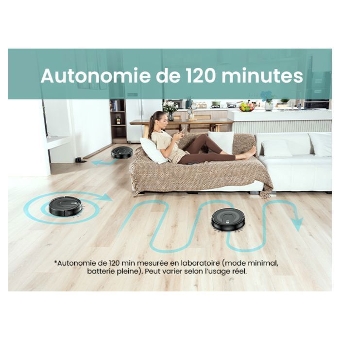 Vactidy Cleanova W6 Plus - 5000 Pa Robot Vacuum Cleaner - 120min Runtime - Alexa/APP/IFTTT Connected - Ultra Slim and Quiet