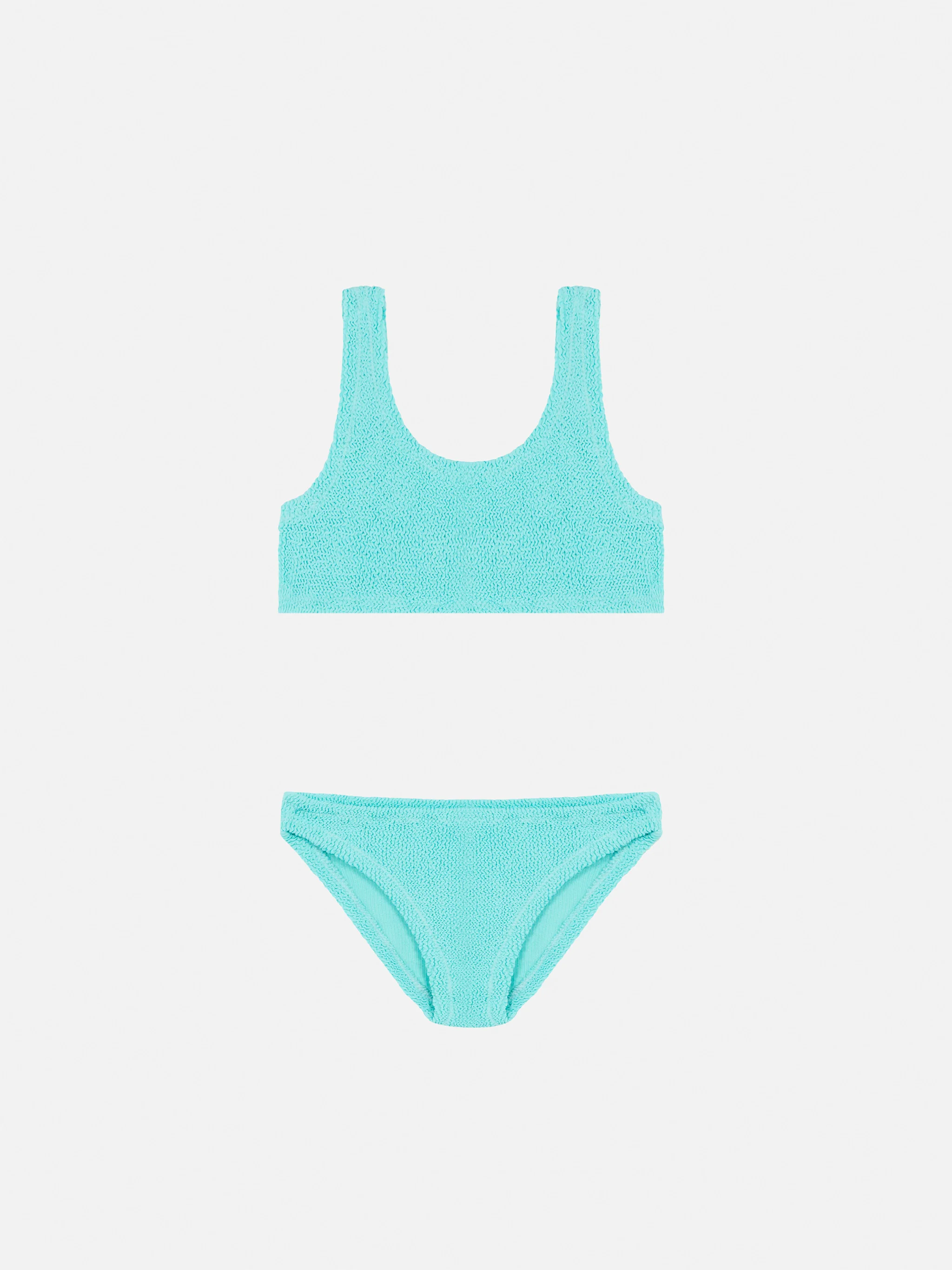 Baker driehoekige bikini in aquagroen met kreukeleffect.