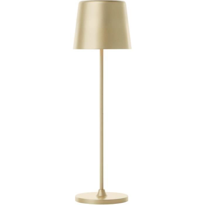 Lámpara de mesa para exteriores - BRILLIANT - KAAMI - Recargable - Oro mate - LED - 2W - 310lm - 3000K - Regulable - USB - Regulación de intensidad en 3 niveles - IP54
