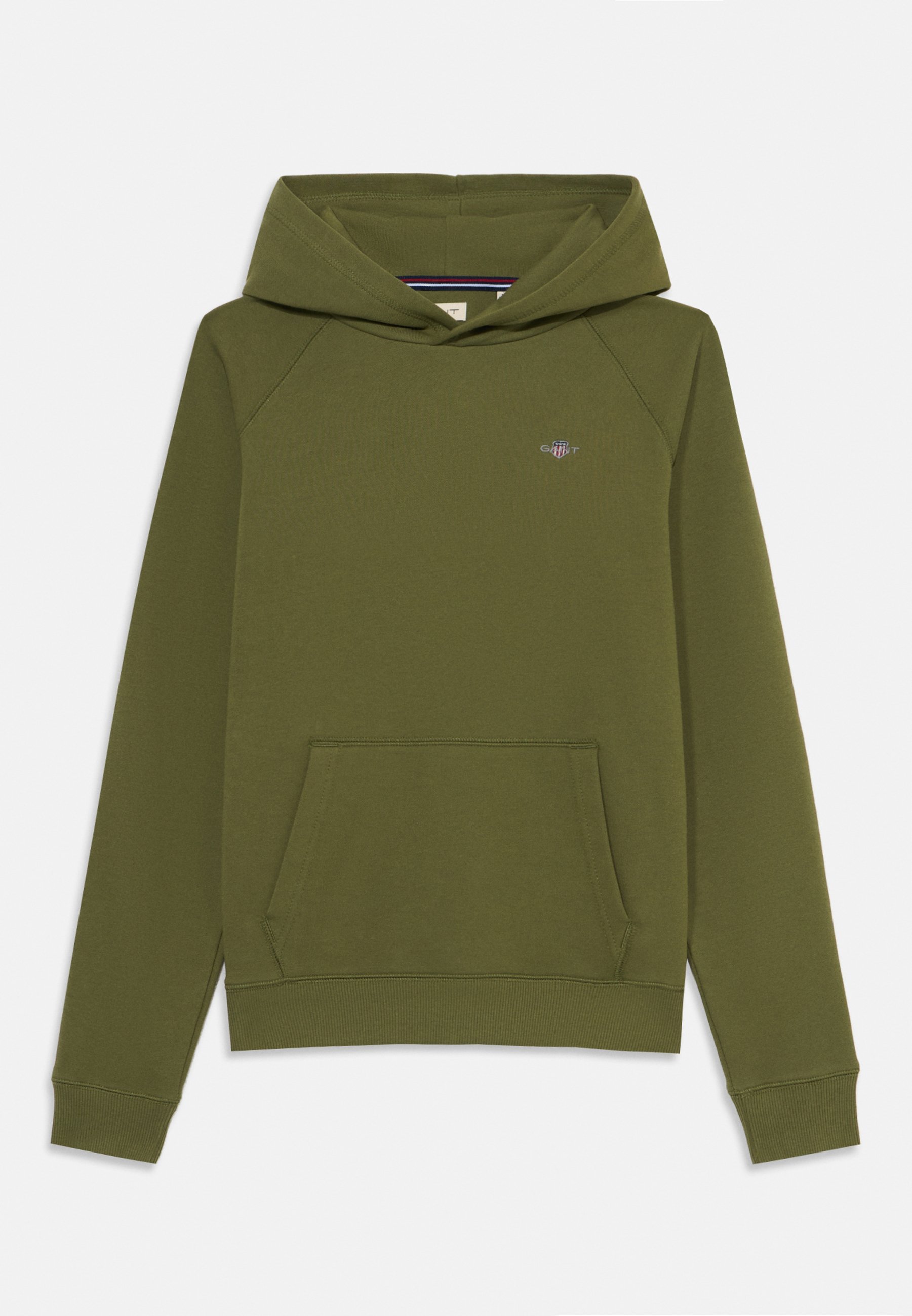 Felpa con cappuccio unisex GANT SHIELD - colore verde oliva lavato