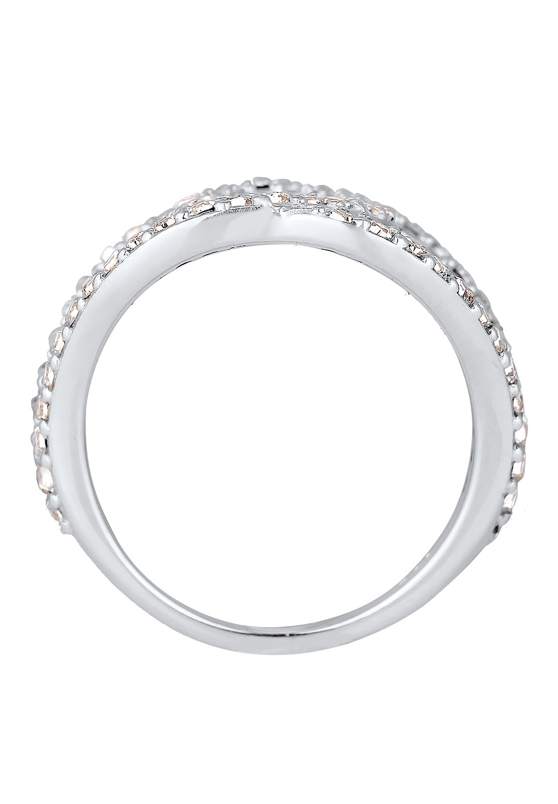 Elli Femmes Amour Nœud avec cristaux en argent sterling 925