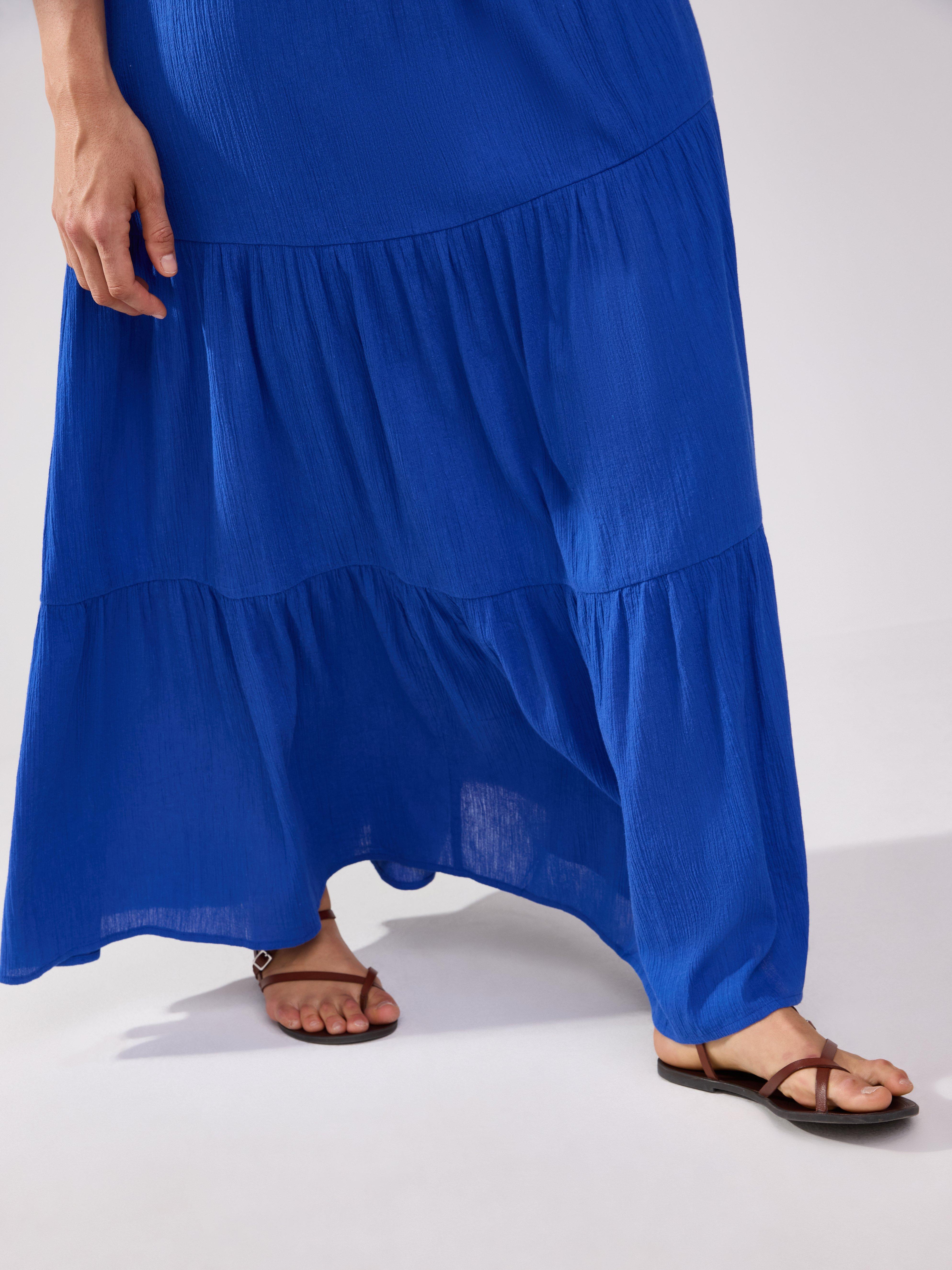 Krinklad maxikjol Blue