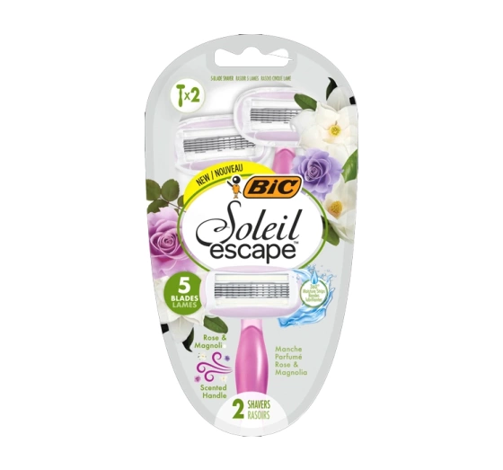 BIC Soleil Escape jednorazowe maszynki do golenia dla kobiet Róża & Magnolia 2 sztuki