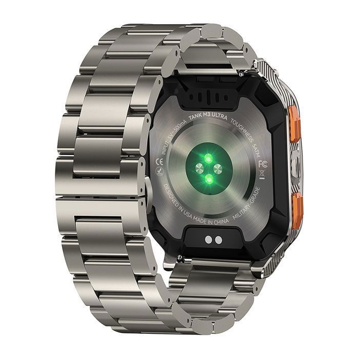 Montre Connectée homme SmartWatch Sport GPS 5ATM 480mAh KOSPET M3 Ultra Tracker d'Activit Android iOS Samsung iphone Argent 2 Bande