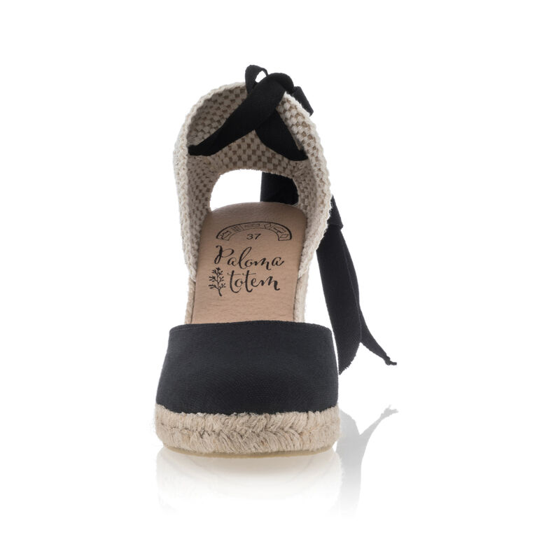 Zwarte espadrilles voor dames met touwzolen