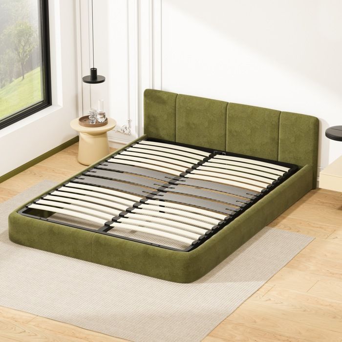 Base de cama de 120x190 cm con 15 listones de álamo natural, montaje exprés - DEWINNER