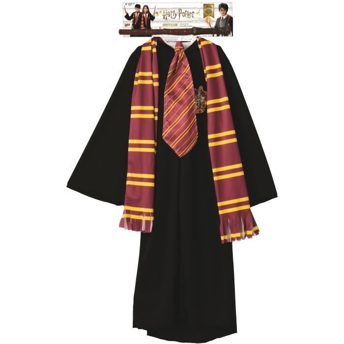 Fantasia de Harry Potter - Vestimenta, cachecol, gravata e varinha da Grifinória - Infantil - Rubies