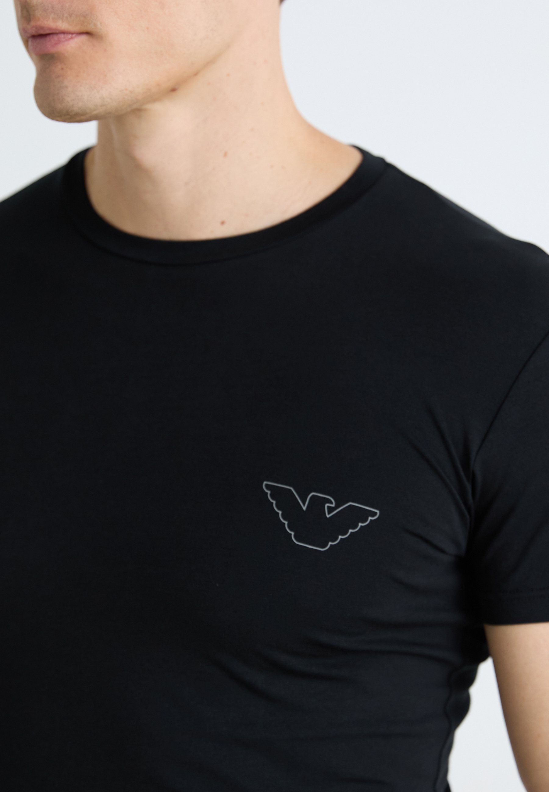Emporio Armani T-shirt met ronde hals en mouwen - Bedrukt - zwart