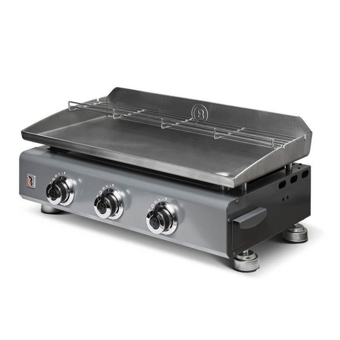 Plancha gaz Silvia IIG 3 feux inox – Brasero By Favex - 7,5 kW – plaque inox 5 mm – 67 x 34 cm – 8 à 10 convives