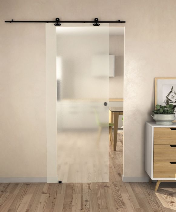 Rail coulissant apparent pour portes coulissantes MINIMO - MONDO + SABLE en 73 ou 83 ou 93 cm - AURYS NORMANDIE