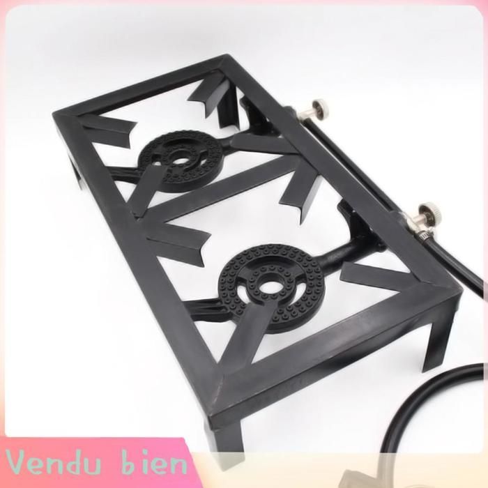 Estufa de gas propano para exteriores Garosa de 8 kW, estufa doble de hierro fundido, para patio, camping, barbacoa, deportes, mosquitera, color negro.