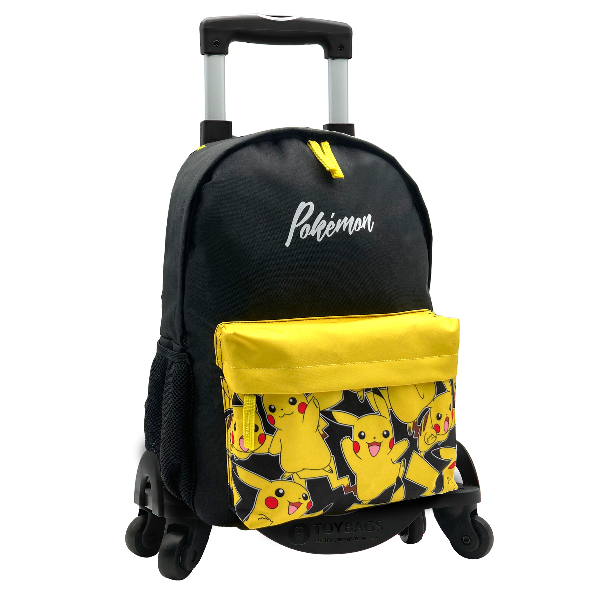  Přizpůsobivý školní batoh Pokémon Pikachu + taška na hračky s vozíkem a 4 otočnými kolečky