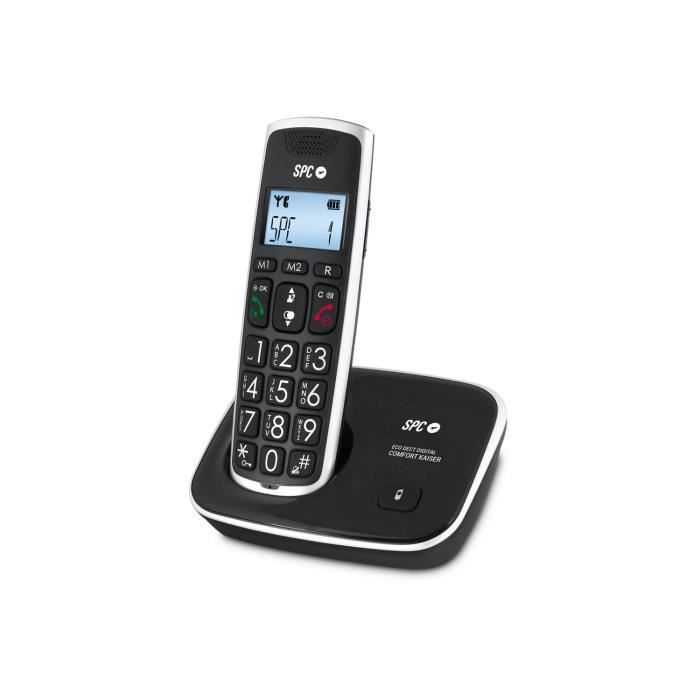 Kaiser SPC Comfort trådløs fasttelefon for seniorer – XL-taster og tall, ekstra forsterket lyd, telefonbok