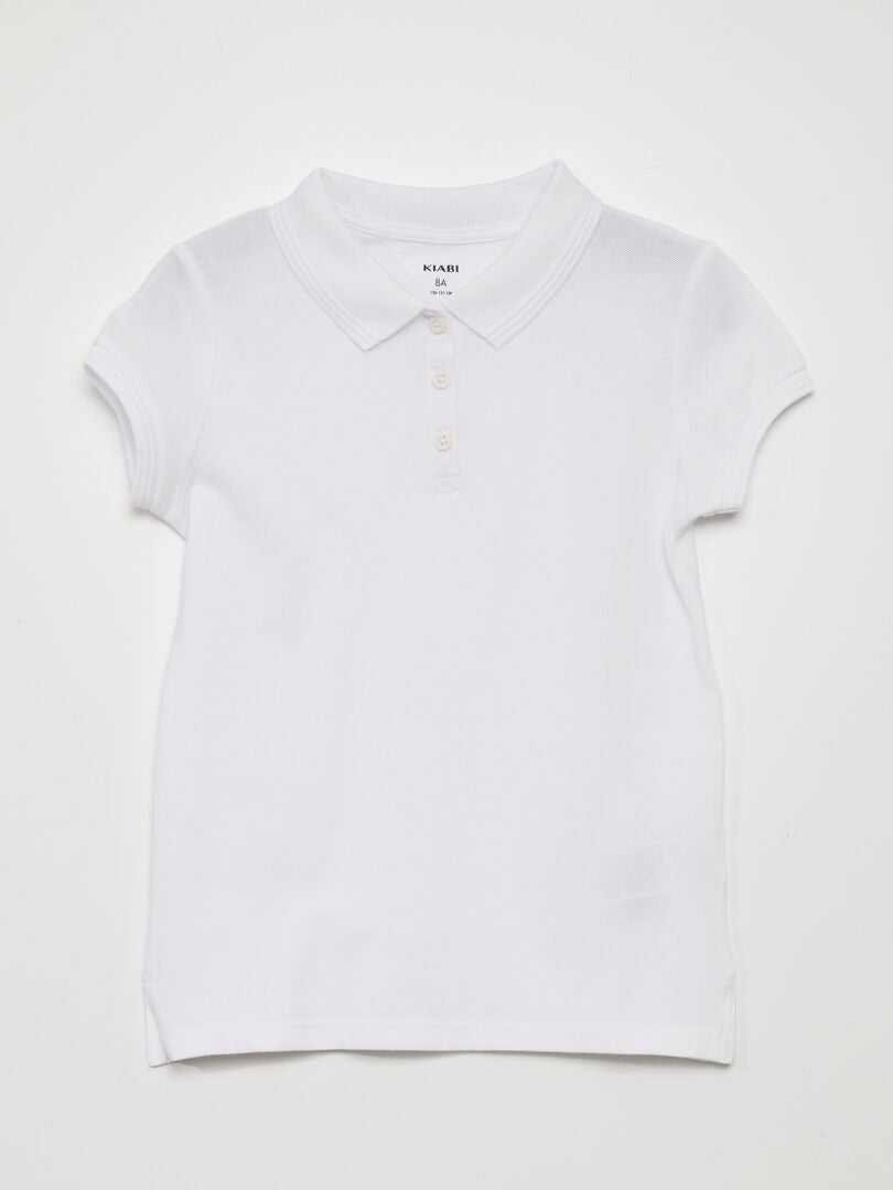 Camisa polo de manga curta - branca