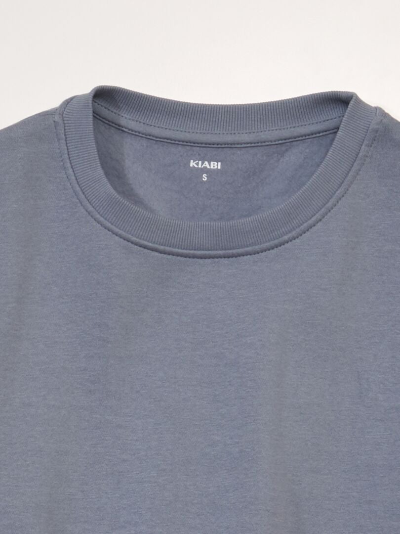 Sweatshirt met ronde hals - BLAUW