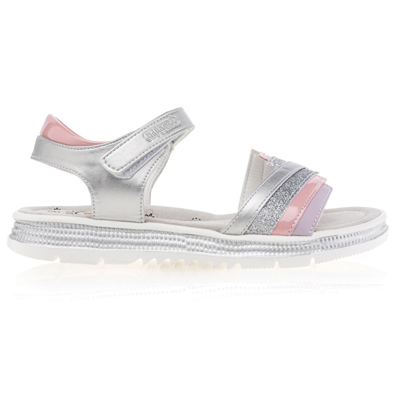 Graue Sandalen für Mädchen / Zehenfreie Schuhe