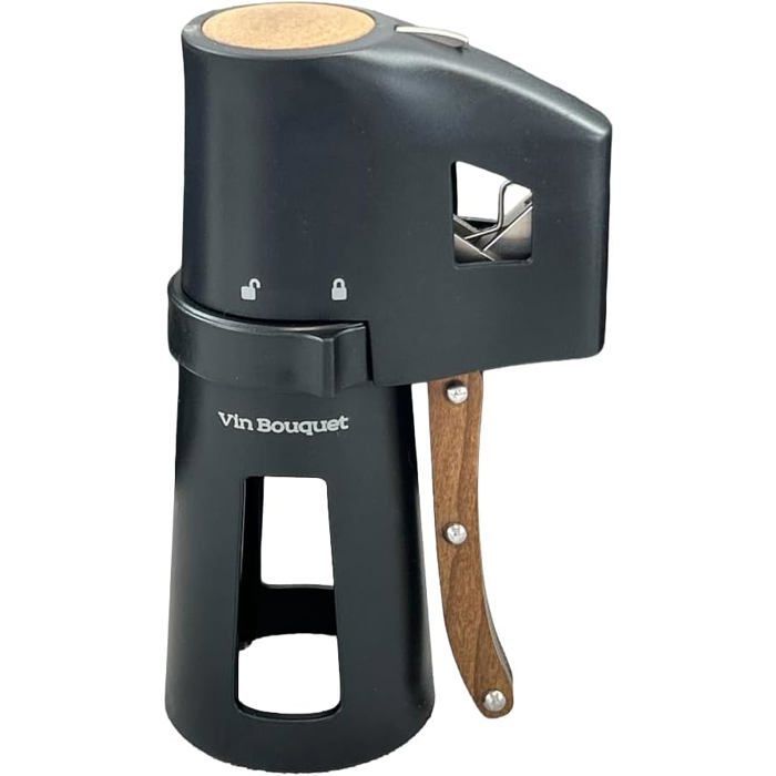 Sacacorchos para champán - ZGEER - Mango de madera - Negro - Apertura sin esfuerzo - Diseño elegante - Seguro y práctico