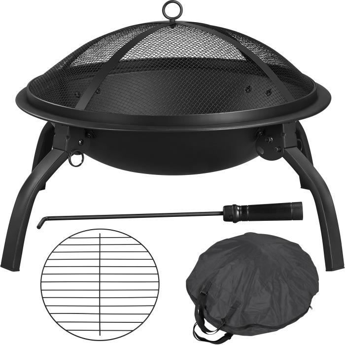 Brasero de jardín YAHEETECH - 54 cm de diámetro - Calefactor de exterior para patio, camping y jardín.