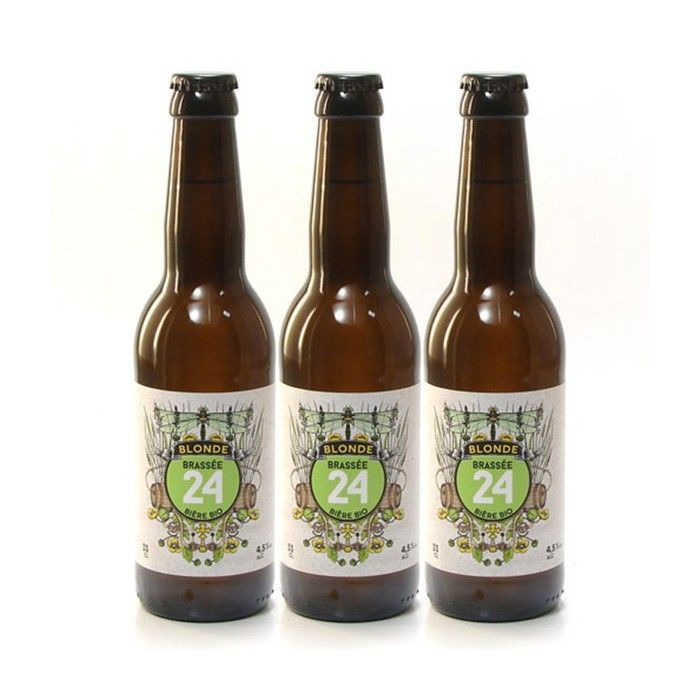 Pack of 3 Organic Blonde Beers, Brewed at the Sarlat Artisan Brewery, 33cl