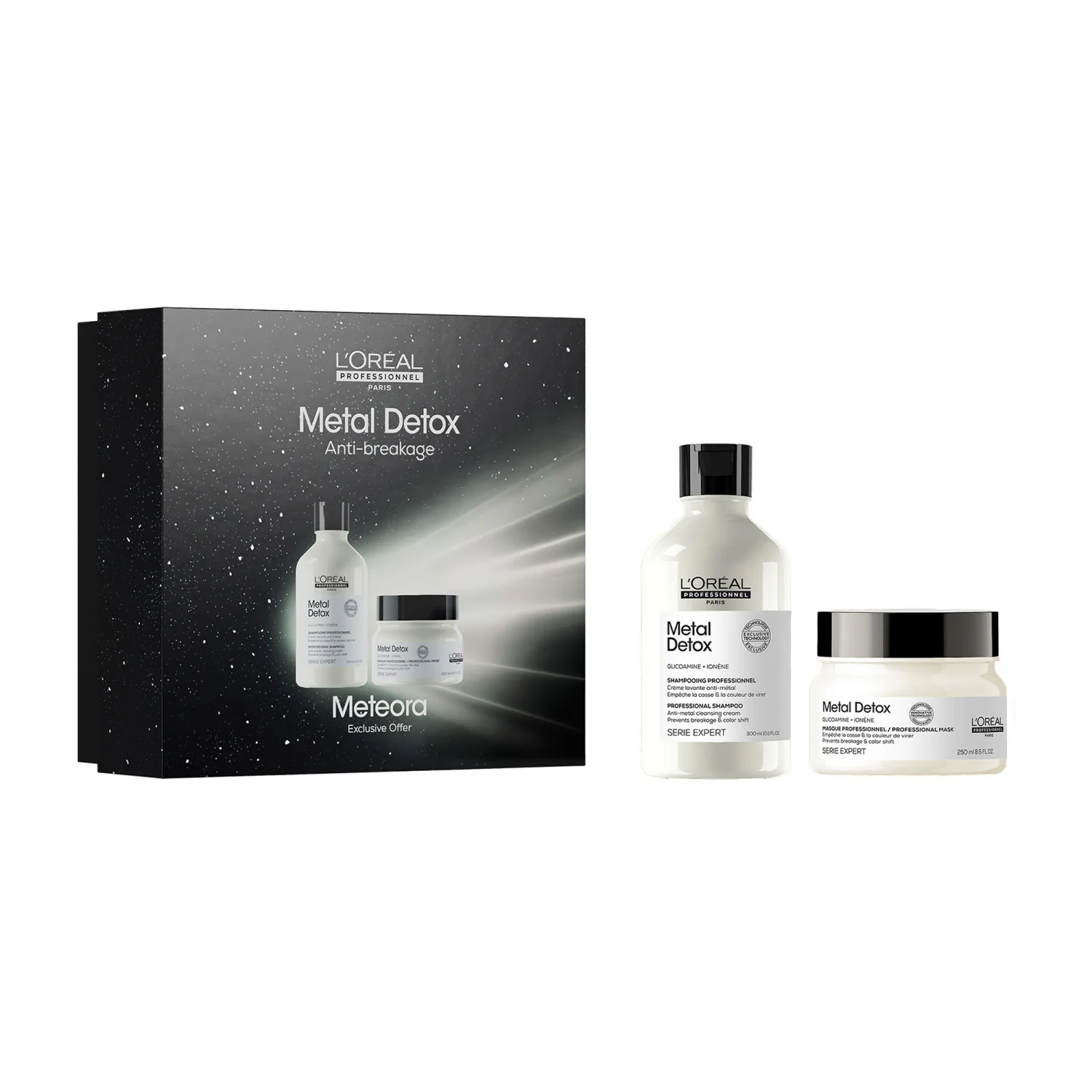 SERIE EXPERT New Cofanetto Natale Metal Detox Shampoo + Maschera - Cofanetti per Capelli, Shampoo Riparatore, Maschera Riparatrice Capelli
