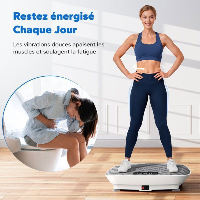 MERACH Mini-Vibrationsplatte, 10 Geschwindigkeitsstufen mit Fernbedienung und LED-Anzeige, leises Fitnessgerät, Grau, max. 150 kg