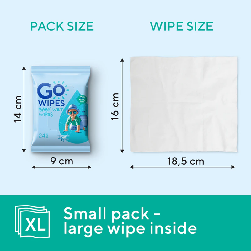 GoWipes Baby Lenços Umedecidos: Lenços umedecidos suaves para crianças com pele seca e atópica.