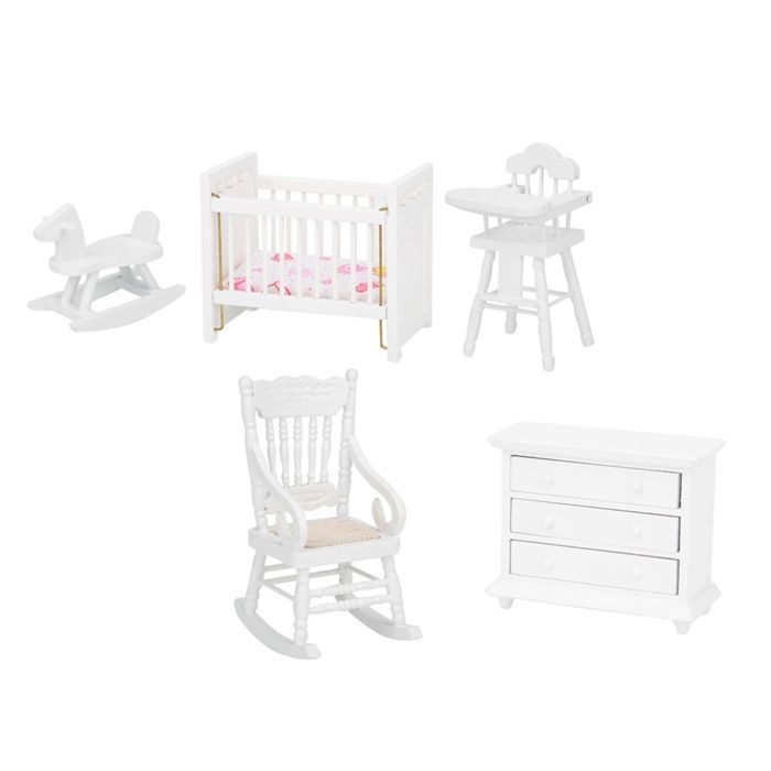 Maison de poupée - 1:12 - Bois - Blanc - Mini meubles - Pour enfants YYV