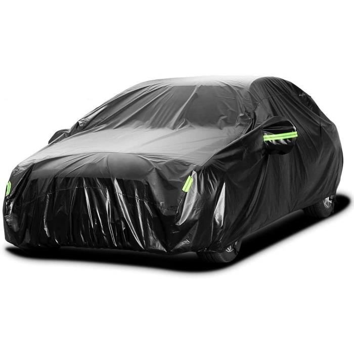 Funda para coche sedán 210T 530x200x150cm, impermeable para exteriores, color negro.
