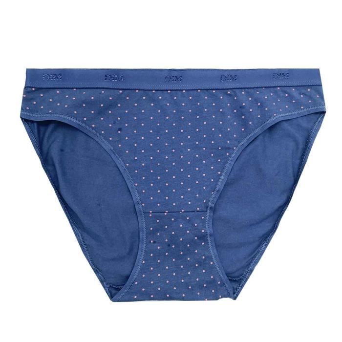 Braguitas de algodón elástico sin bolsillos DIM - Paquete de 4 - Azul