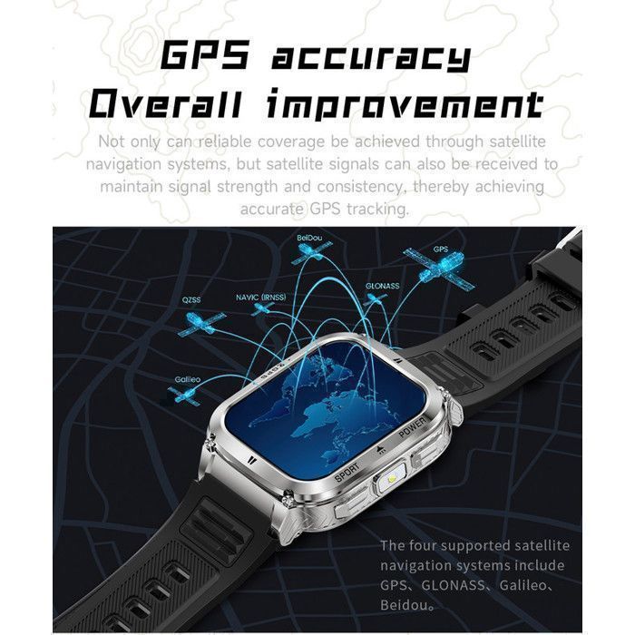 Smartwatch con GPS, cardiofrequenzimetro, display da 1,83