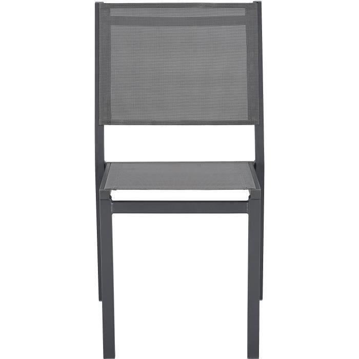 Ensemble repas de jardin 6 à 8 personnes : Table extensible 180-240 cm + 2 fauteuils + 6 chaises - Gris