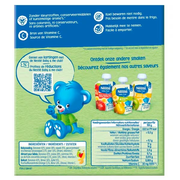 „Nestlé“ 6+M 4 vaisių skonio maišeliai<br>4 vnt.