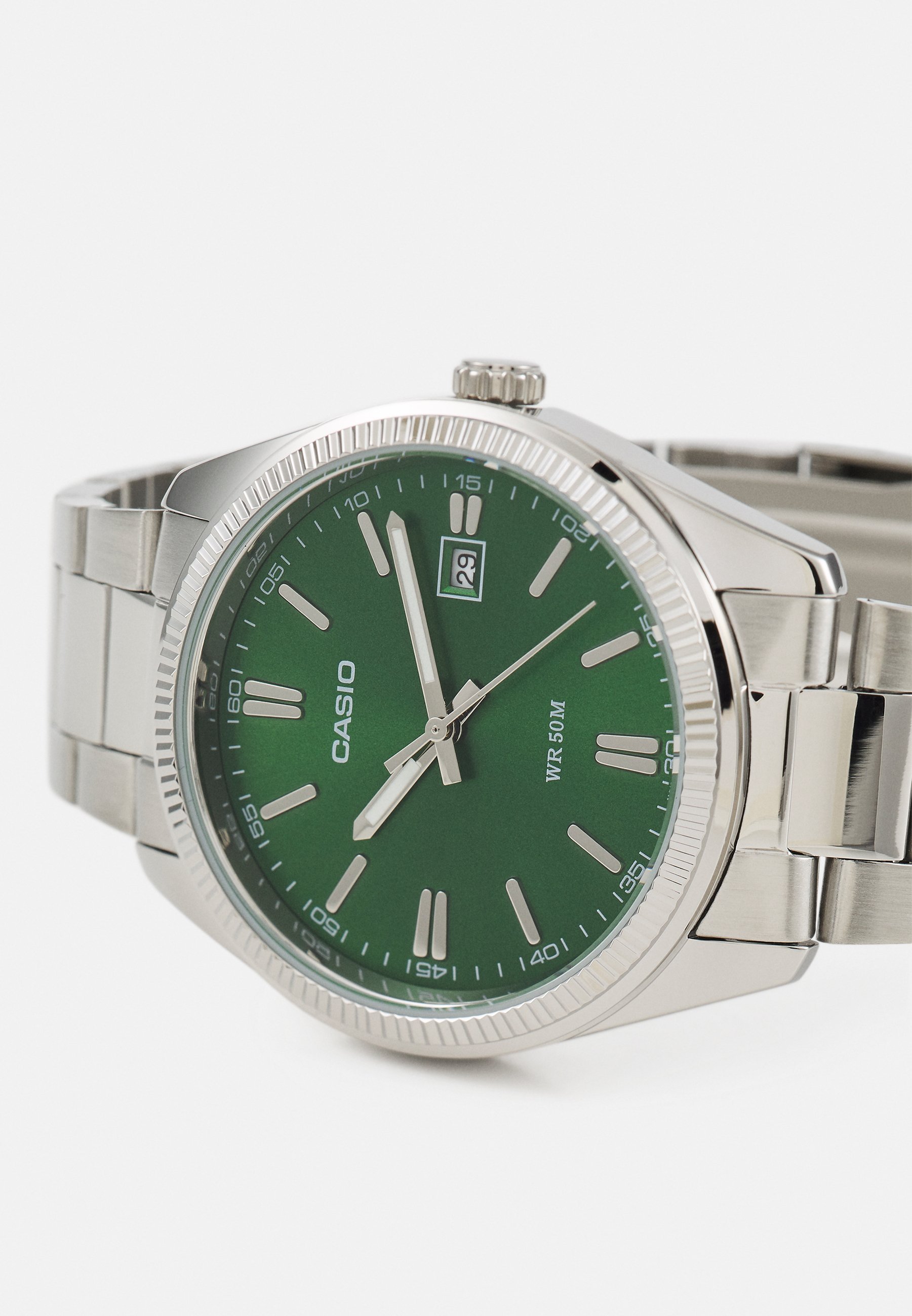 Zegarek Casio - srebrny/zielony