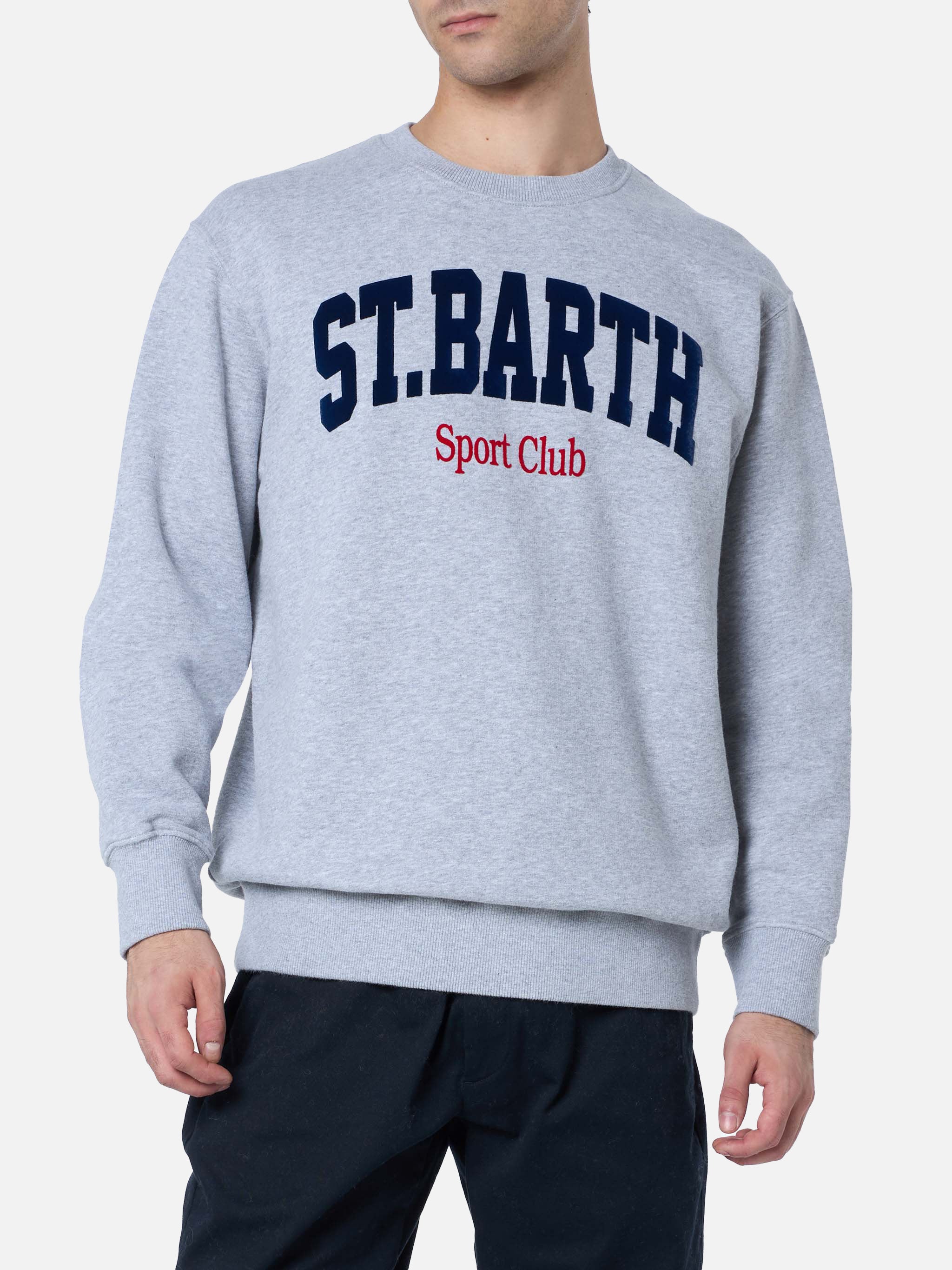 Soho St Barth sport herensweatshirt in grijs gemêleerd