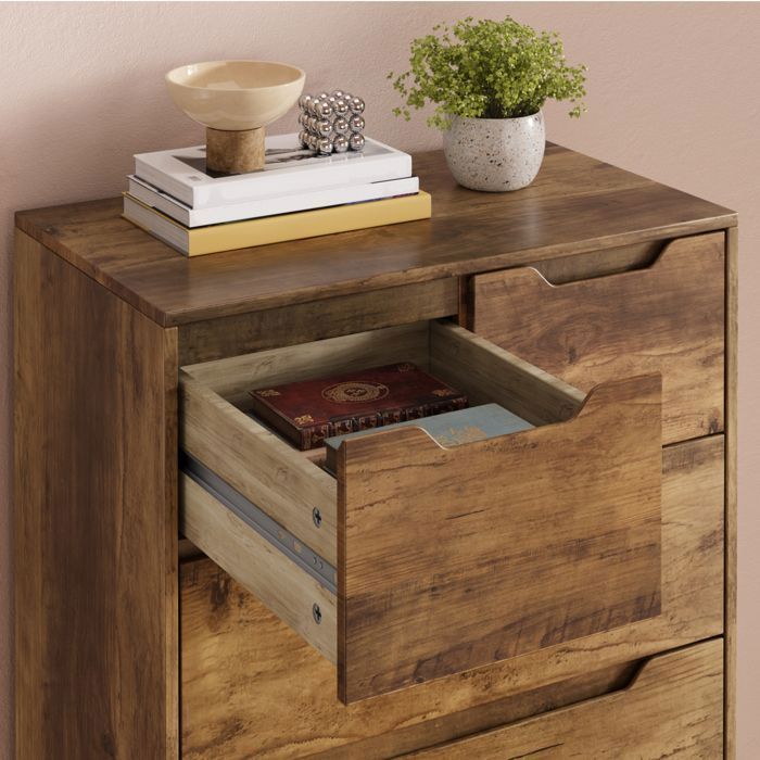 Cassettiera - Bealife - 5 cassetti - Cassettiera per camera da letto - Marrone - 72x41x94 cm