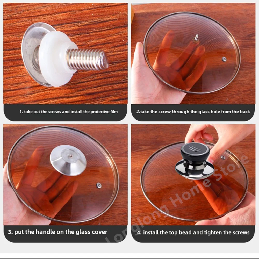 Couvercle en verre couleur thé pour casserole, couvercle de poêle à bordure en acier inoxydable, couvercle rond anti-éclaboussures et incassable pour chef, couvercle en verre polyvalent pour la cuisine domestique