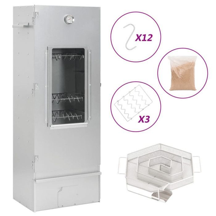 BBQ smoker oven, cold smoke generator, galvanized steel