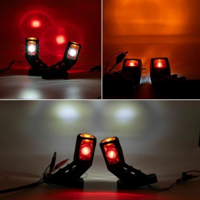 luces de posición LED de 12 V, color ámbar, rojo y blanco, para chasis de camión o remolque.
